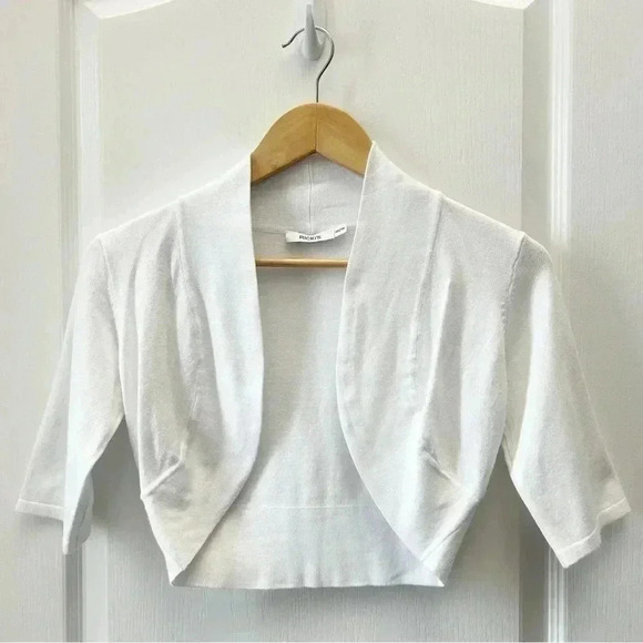 Ricki’s Cropped Cardigan Bolero Shrug Open Front Fitted  Y2K White Size XS - Picture 3 of 9